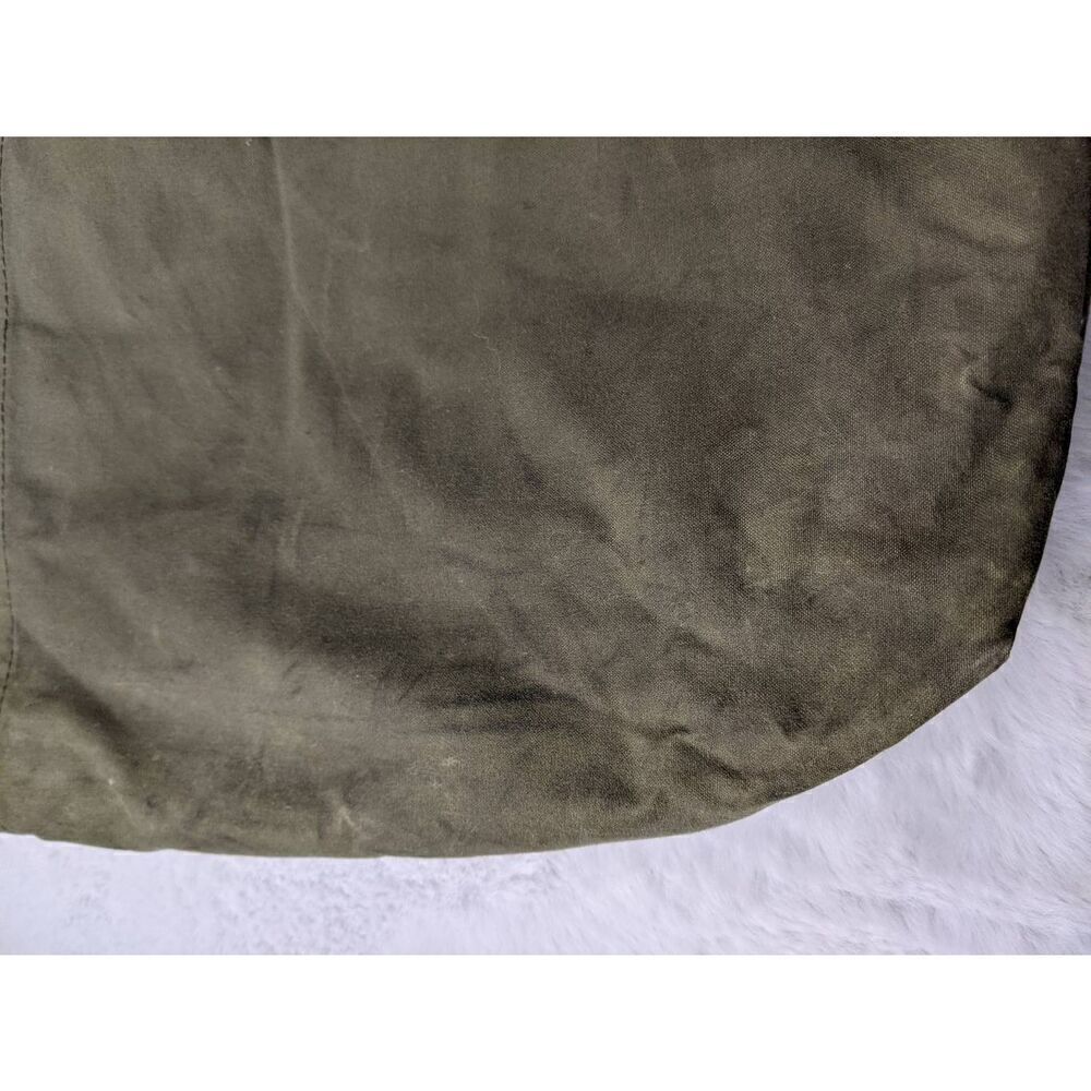 Filson Vintage Two Tone Tote Bag Canvas Green Navy w Pockets **Distressed Stains - Picture 8 of 16